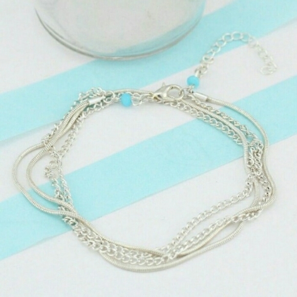 Sexy Silver Multi-Layer Anklet - Picture 3 of 7